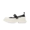 알렉산더 맥퀸 트레드 슬릭 소가죽 통굽 메리제인 슈즈 4.5cm 여성 블랙 화이트 839638WIAGY1021